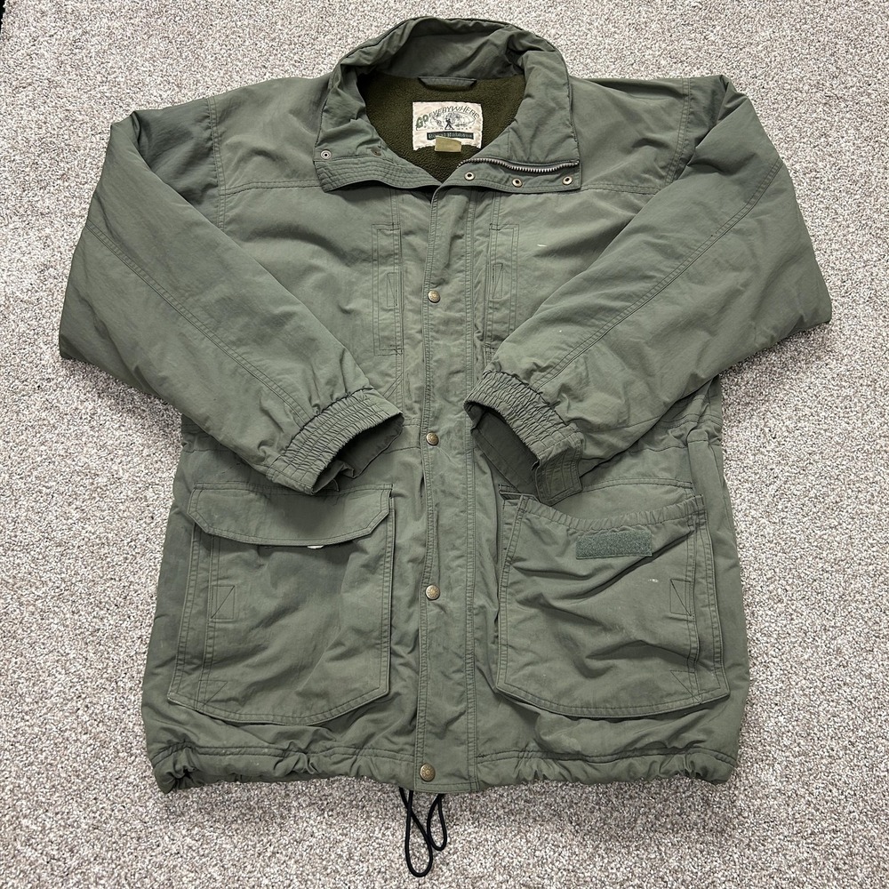 Royal Robbins Jacket Mens Large Green Nylon Parka Lined Insulated Outdoor